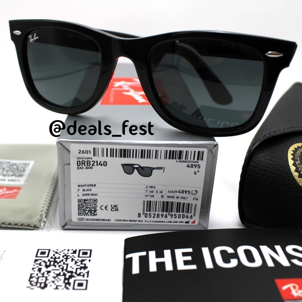 Model Display Ray-Ban Wayfarer Black RB2140 Classic - Picture 3 of 16